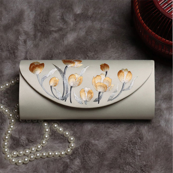 Borsa a tracolla per lo shopping da sposa con ricamo Tulipano Su , Buddha Stones