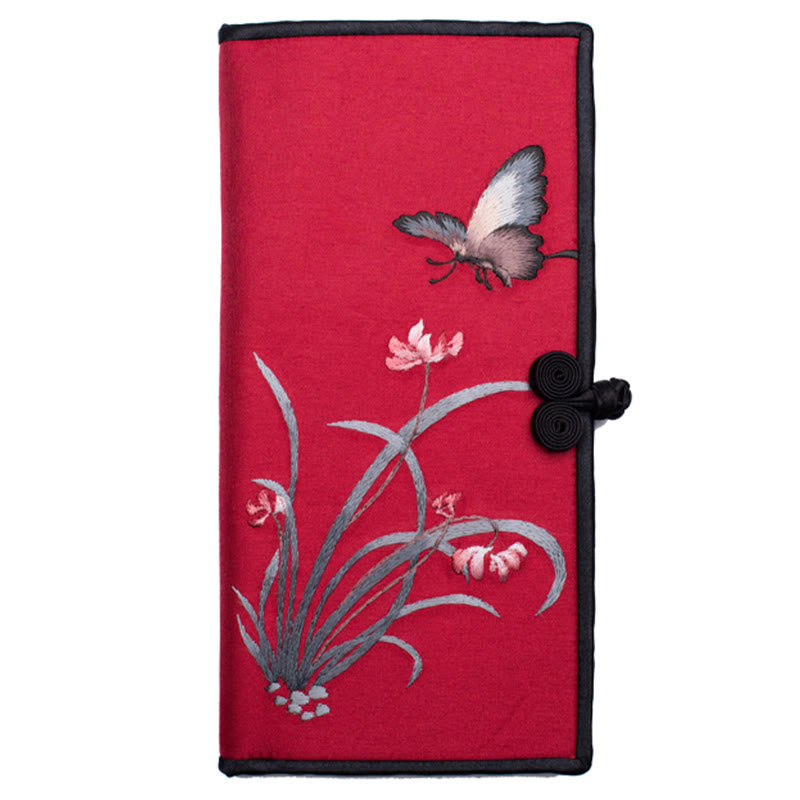 Buddha Stones Butterfly Orchid Su Ricamo Viaggio Shopping Borsa Borsa