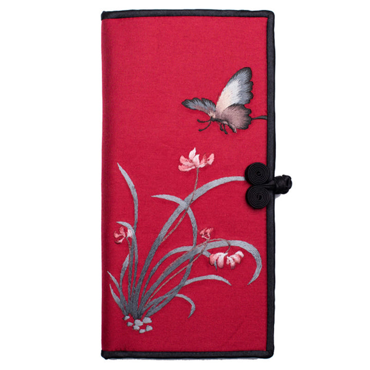 Buddha Stones Butterfly Orchid Su Ricamo Viaggio Shopping Borsa Borsa