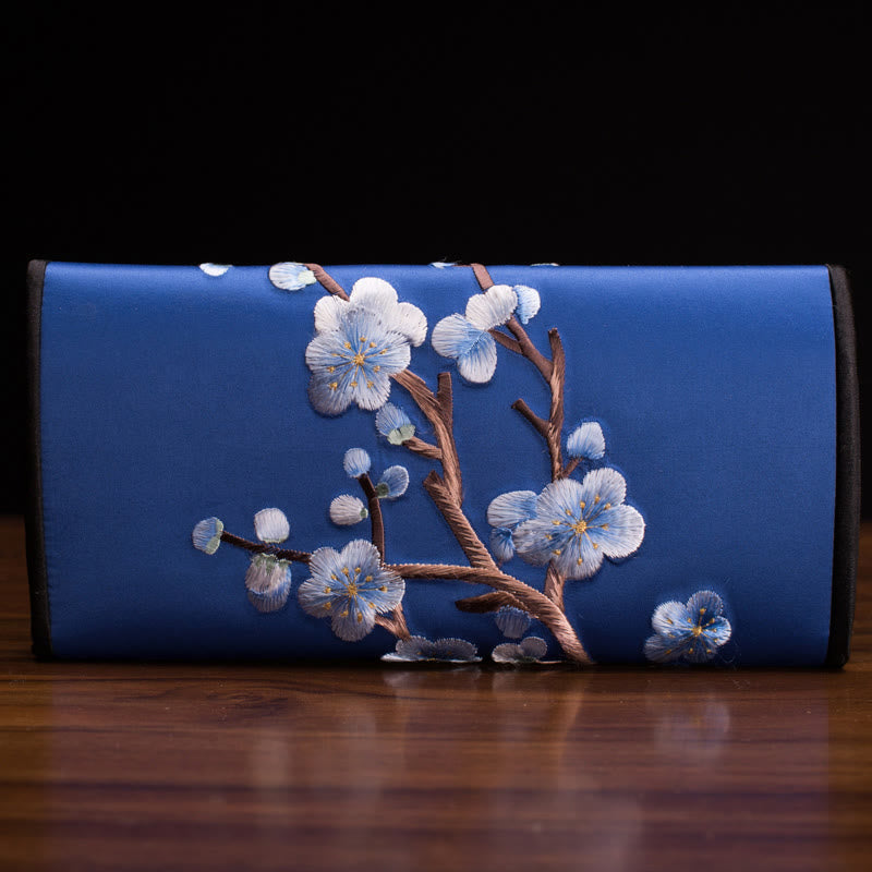 Buddha Stones Plum Bossom Su Ricamo Viaggio Shopping Borsa Lunga Borsa a Mano
