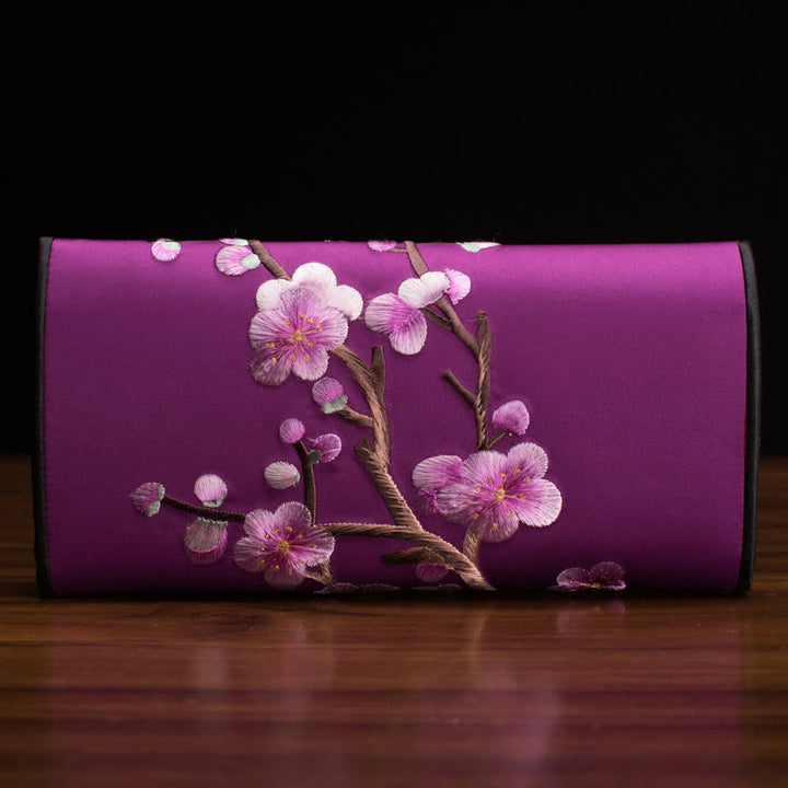 Buddha Stones Plum Bossom Su Ricamo Viaggio Shopping Borsa Lunga Borsa a Mano