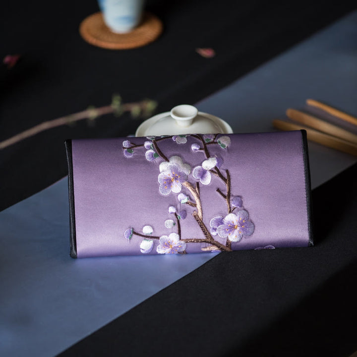 Buddha Stones Plum Bossom Su Ricamo Viaggio Shopping Borsa Lunga Borsa a Mano