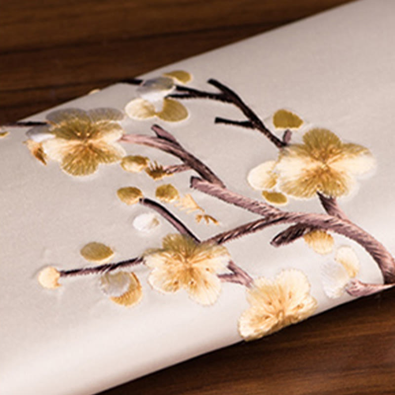 Buddha Stones Plum Bossom Su Ricamo Viaggio Shopping Borsa Lunga Borsa a Mano