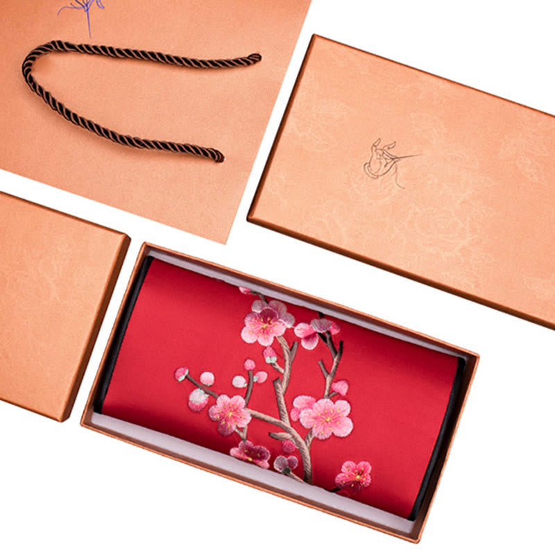 Buddha Stones Plum Bossom Su Ricamo Viaggio Shopping Borsa Lunga Borsa a Mano