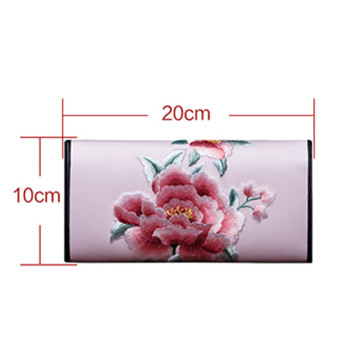 Buddha Stones Peony Su Ricamo Viaggio Shopping Borsa Lunga Borsa a Mano