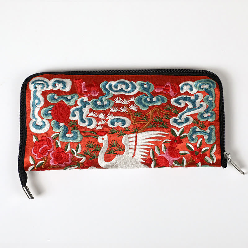 Buddha Stones Bestia Mitica Fenice Drago Qilin Su Ricamo Cartella Biglietti Viaggio Shopping Borsa Borsa