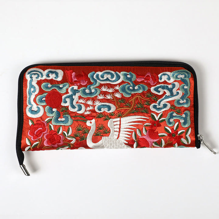 Buddha Stones Bestia Mitica Fenice Drago Qilin Su Ricamo Cartella Biglietti Viaggio Shopping Borsa Borsa