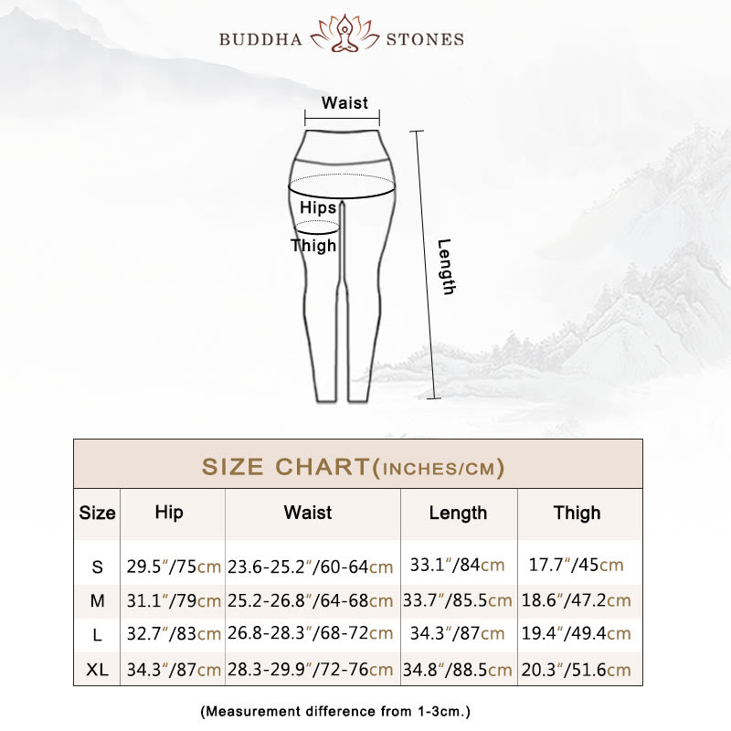 Buddha Stones Flowers Leaves Stampa Sport Fitness Yoga Leggings a vita alta Pantaloni da yoga da donna - image 4