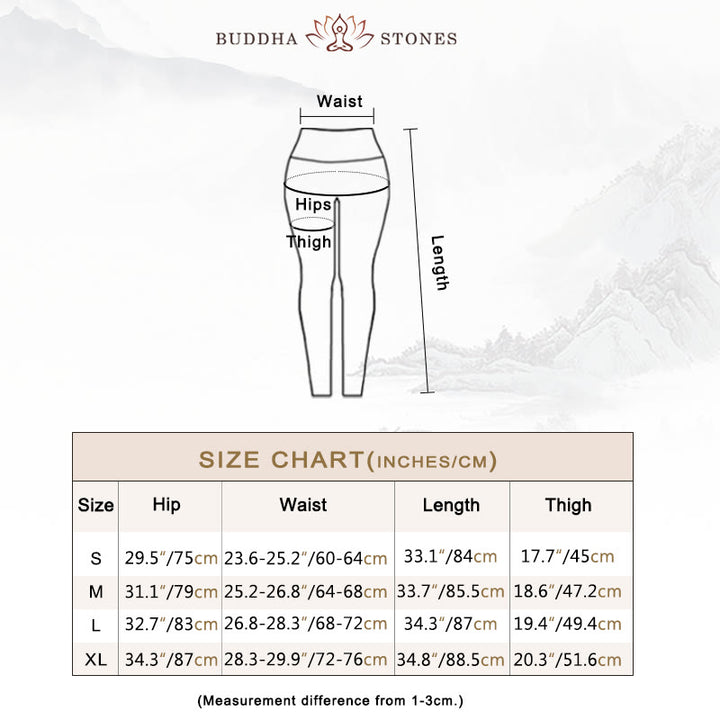 Buddha Stones Flowers Leaves Stampa Sport Fitness Yoga Leggings a vita alta Pantaloni da yoga da donna - image 4