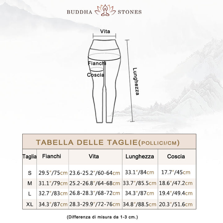 Pantaloni da yoga sportivi da donna con stampa di fiori Buddha Stones e pietre - image 4