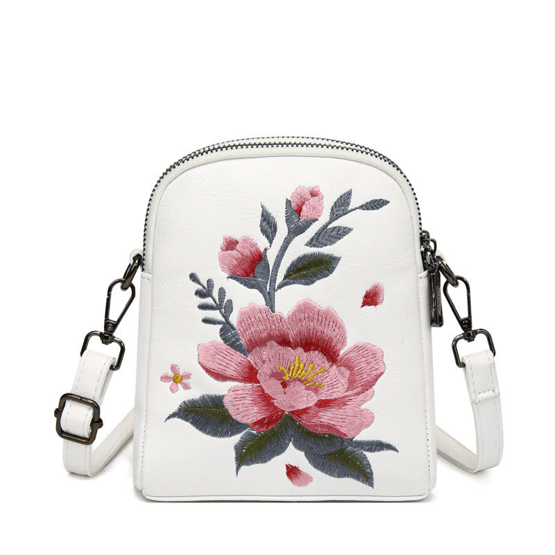 Borsa a tracolla con ricamo Buddha Stones Lotus Su Journey Shopping Bag