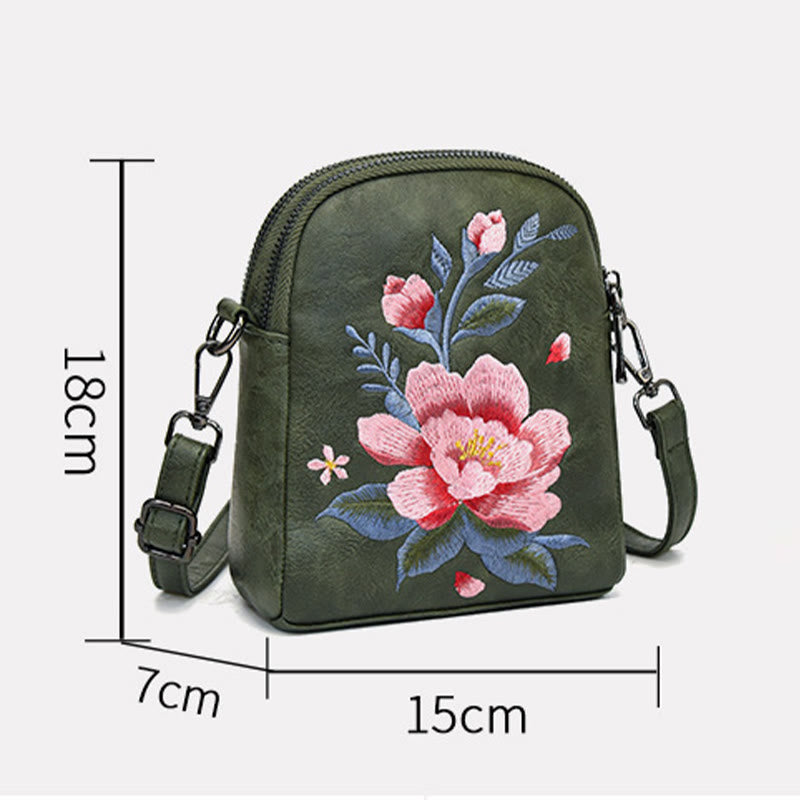 Borsa a tracolla con ricamo Buddha Stones Lotus Su Journey Shopping Bag