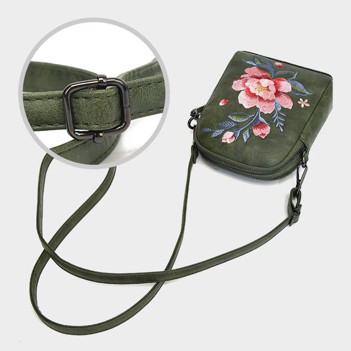 Borsa a tracolla con ricamo Buddha Stones Lotus Su Journey Shopping Bag