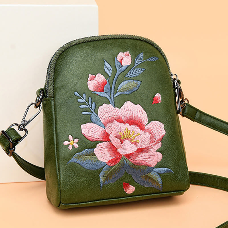 Borsa a tracolla con ricamo Buddha Stones Lotus Su Journey Shopping Bag
