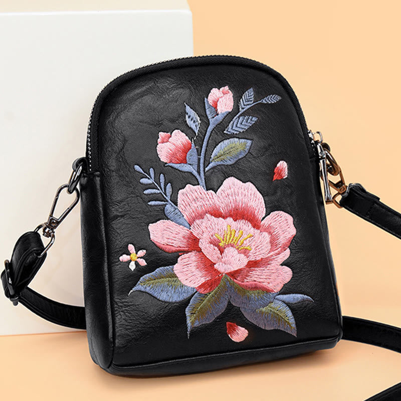 Borsa a tracolla con ricamo Buddha Stones Lotus Su Journey Shopping Bag