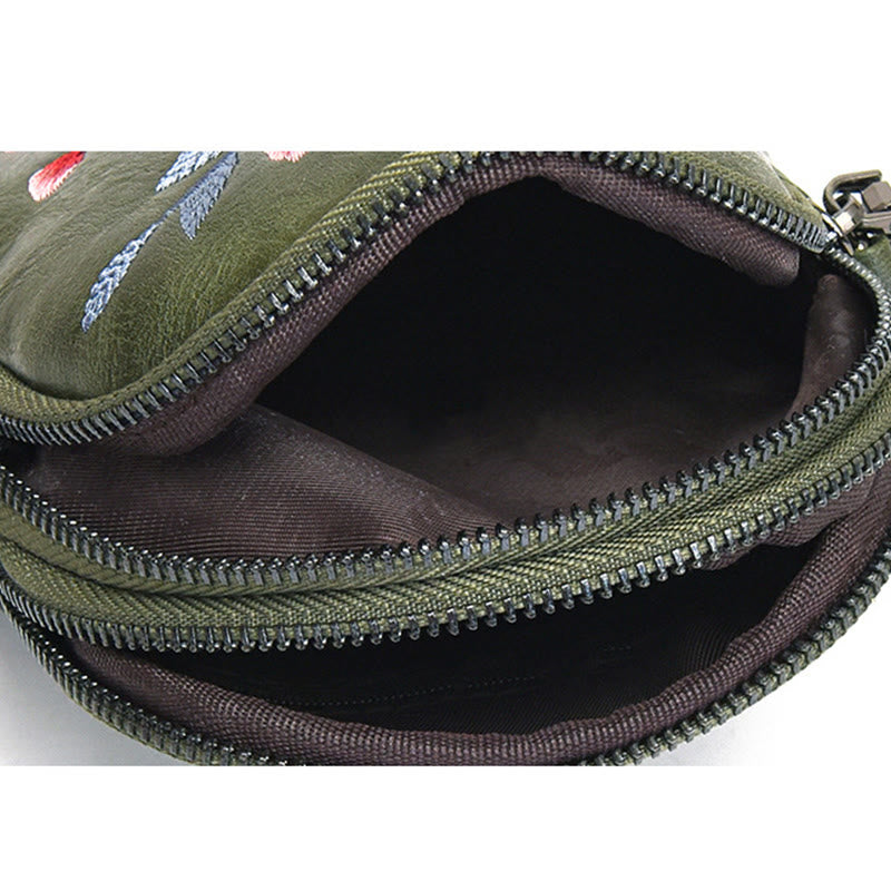 Borsa a tracolla con ricamo Buddha Stones Lotus Su Journey Shopping Bag