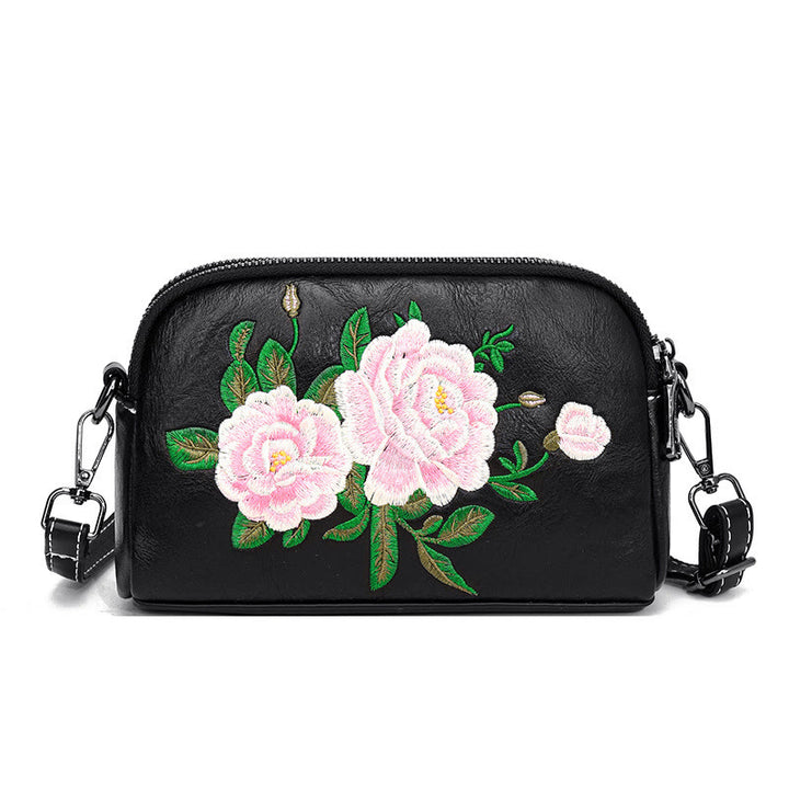 Buddha Stones Peonia Melograno Fiori Su Ricamo Viaggio Borsa per la spesa Borsa a tracolla Borsa a tracolla
