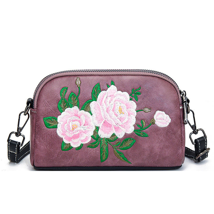 Buddha Stones Peonia Melograno Fiori Su Ricamo Viaggio Borsa per la spesa Borsa a tracolla Borsa a tracolla