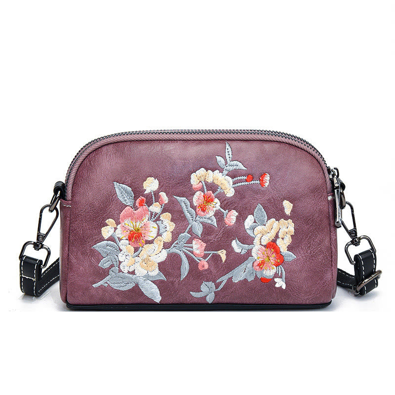 Buddha Stones Peonia Melograno Fiori Su Ricamo Viaggio Borsa per la spesa Borsa a tracolla Borsa a tracolla