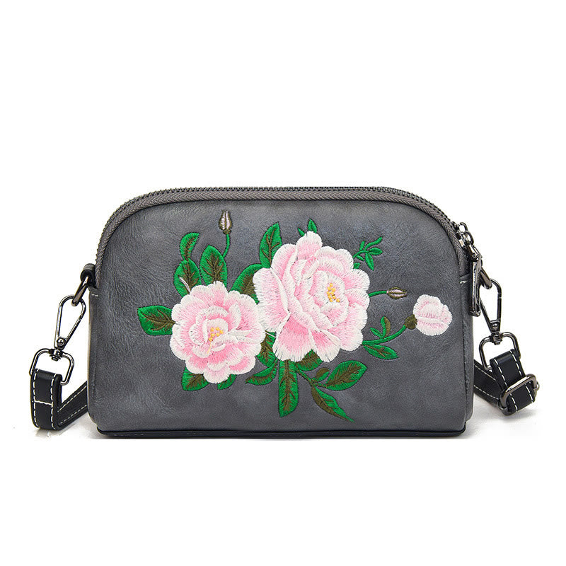 Buddha Stones Peonia Melograno Fiori Su Ricamo Viaggio Borsa per la spesa Borsa a tracolla Borsa a tracolla