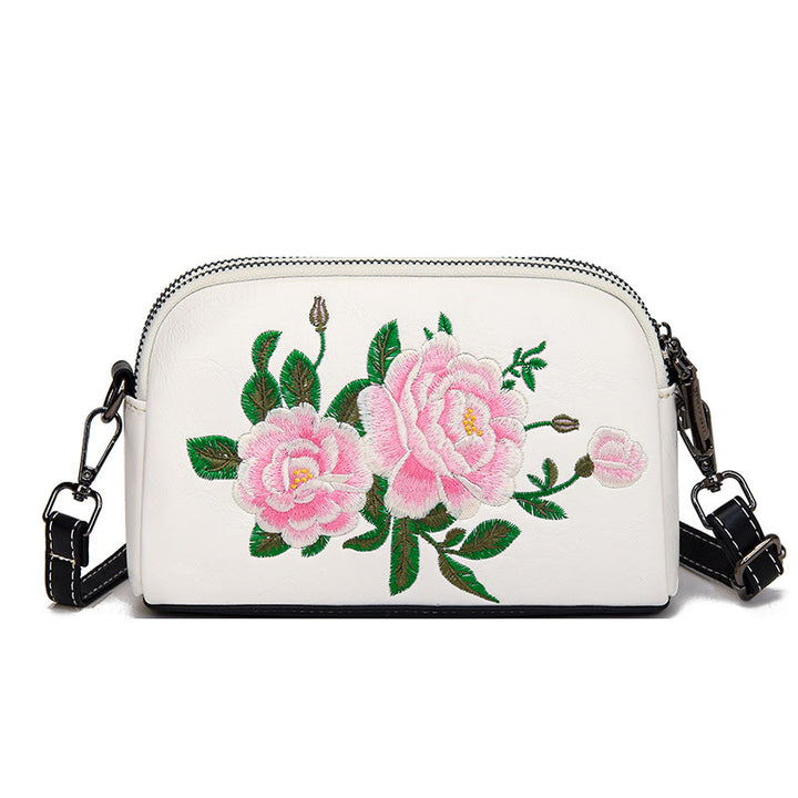 Buddha Stones Peonia Melograno Fiori Su Ricamo Viaggio Borsa per la spesa Borsa a tracolla Borsa a tracolla