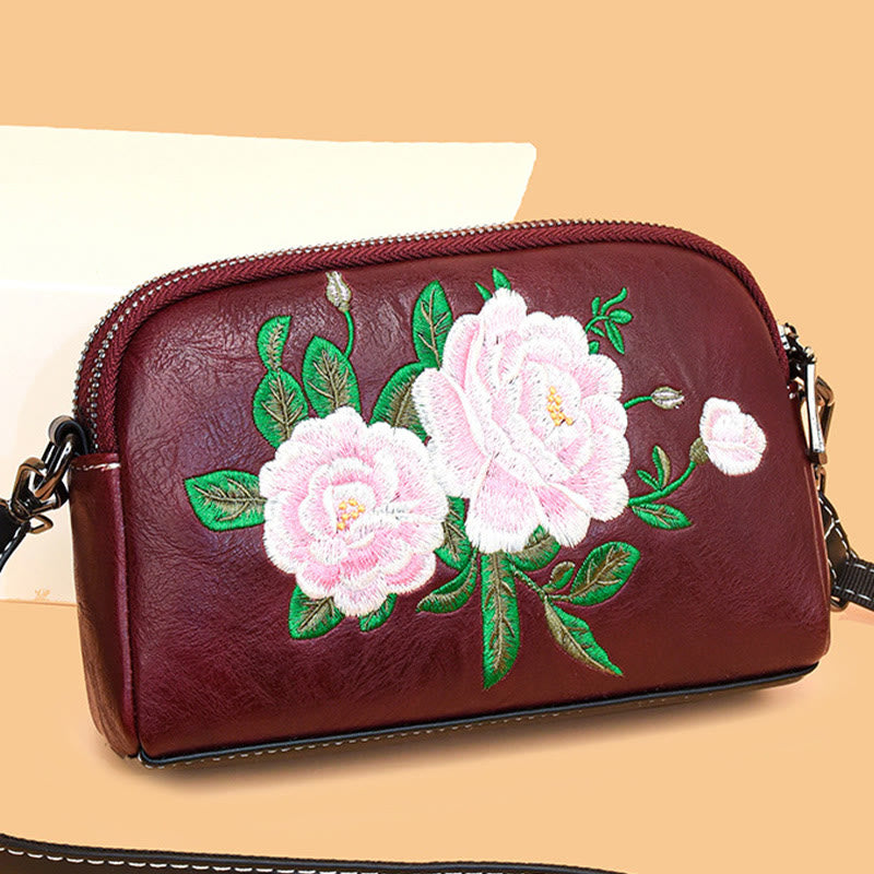 Buddha Stones Peonia Melograno Fiori Su Ricamo Viaggio Borsa per la spesa Borsa a tracolla Borsa a tracolla