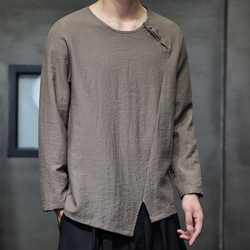 Buddha Stones Fall Solid Girocollo Manica Lunga T-Shirt Cotone Abbigliamento Uomo - image 36