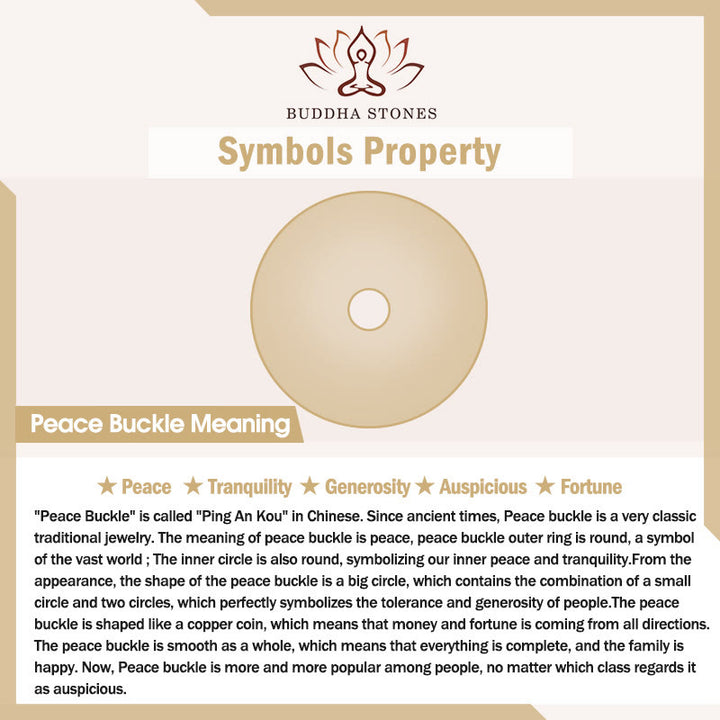 Buddha Stones Jade Peace Buckle Perline Fiore Prosperità