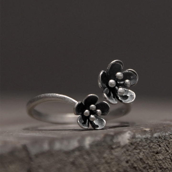 Anello con fiori in argento sterling 925 Buddha Stones - Argento Sterling 925 (Circonferenza: 46,9 mm) - image 0