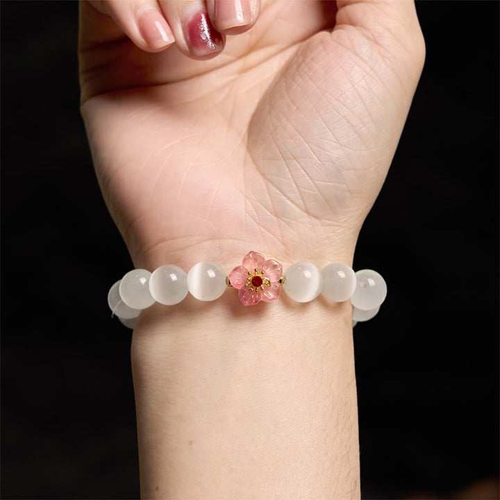 Braccialetto Buddha Stones Cat's Eye Chrysoberyl Flower Love - image 5