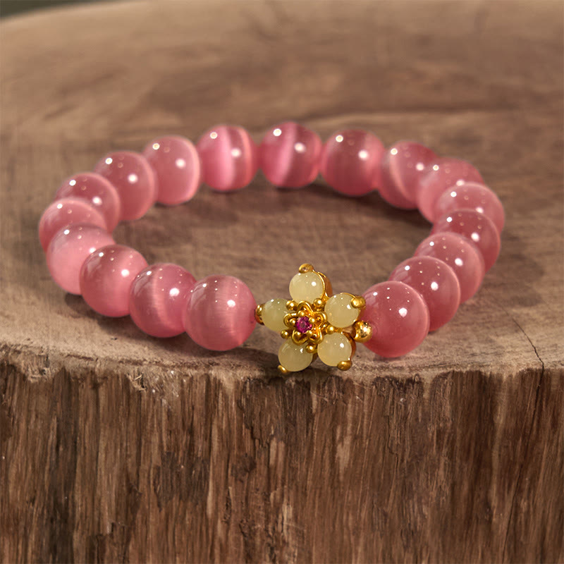 Braccialetto Buddha Stones Cat's Eye Chrysoberyl Flower Love - image 20