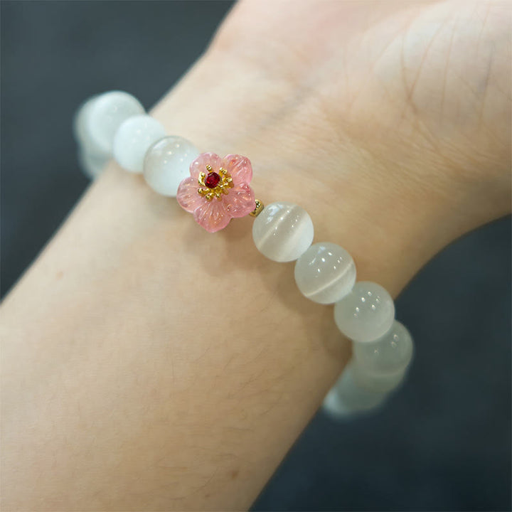 Braccialetto Buddha Stones Cat's Eye Chrysoberyl Flower Love - image 4