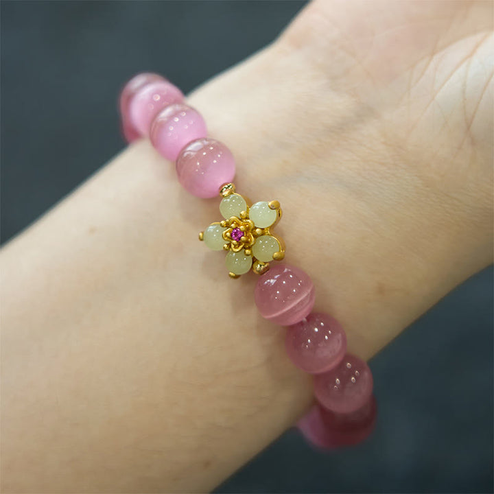 Braccialetto Buddha Stones Cat's Eye Chrysoberyl Flower Love - image 23