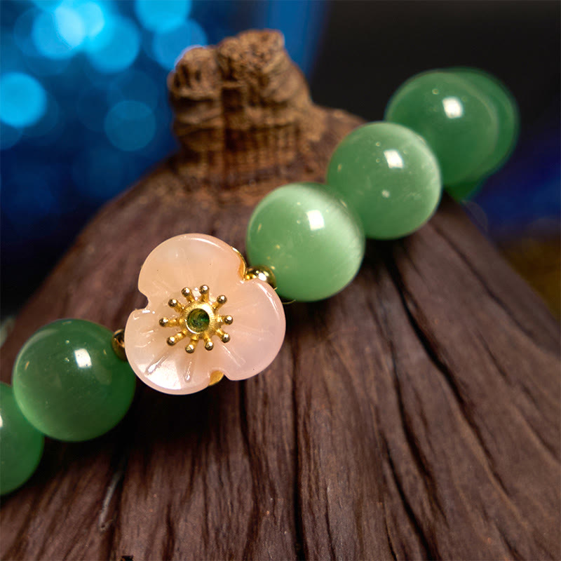 Braccialetto Buddha Stones Cat's Eye Chrysoberyl Flower Love - image 9