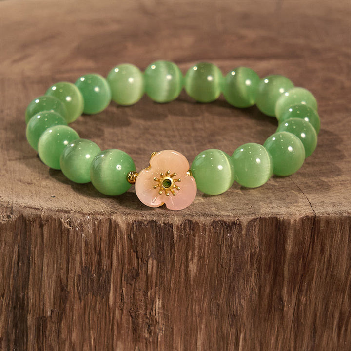 Braccialetto Buddha Stones Cat's Eye Chrysoberyl Flower Love - image 8