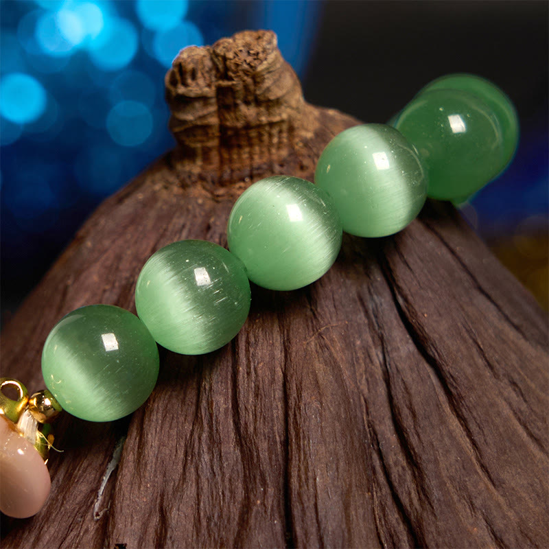 Braccialetto Buddha Stones Cat's Eye Chrysoberyl Flower Love - image 10