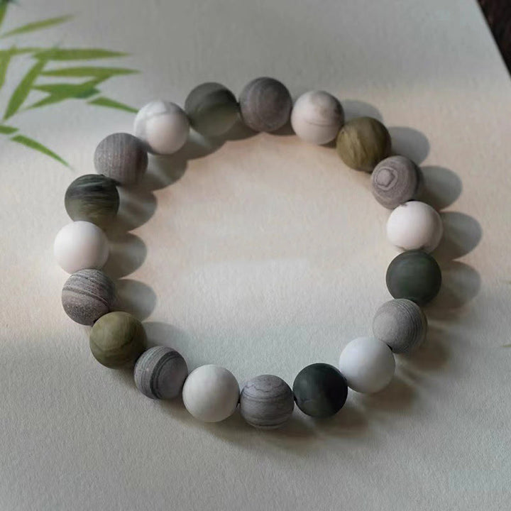 Braccialetto di benedizione in Buddha Stones, turchese bianco, diaspro Picasso, calcite verde
