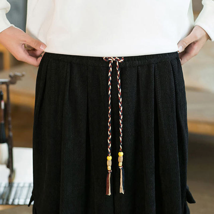 Pantaloni cargo in velluto a coste con coulisse e tasche da uomo Buddha Stones autunno inverno - image 10