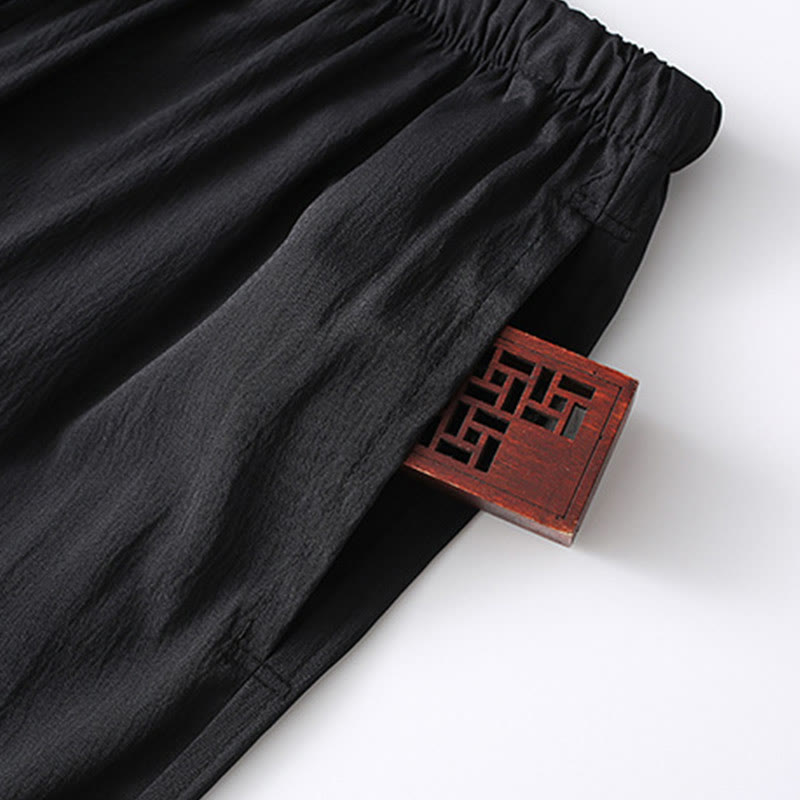 Set di 2 pezzi di abiti tradizionali da uomo con bottoni a rana, camicia a maniche lunghe e pantaloni, in Buddha Stones - image 12