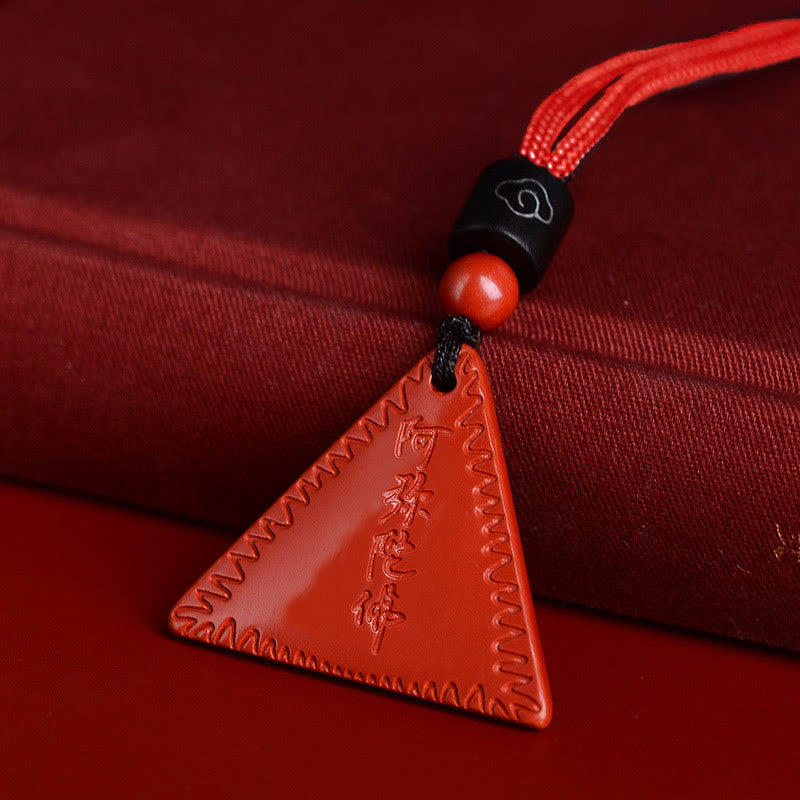 Collana con ciondolo Buddha Stones Cinnabar Amitabha Calm