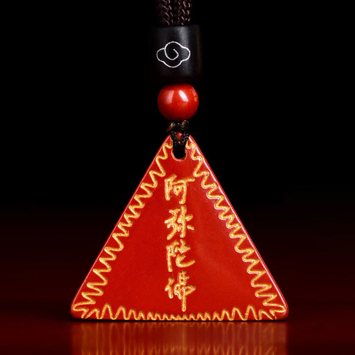 Collana con ciondolo Buddha Stones Cinnabar Amitabha Calm
