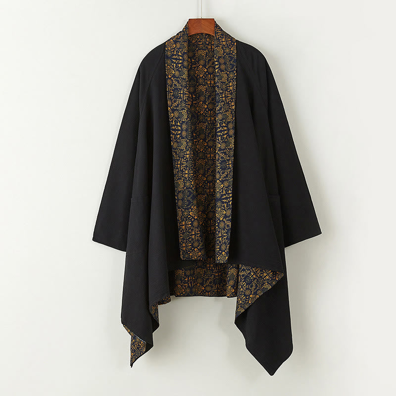 Cappotto doppiopetto in cotone di media lunghezza da uomo Buddha Stones Fall - Nero - US/UK/AU38, EU48 (XL) - image 7