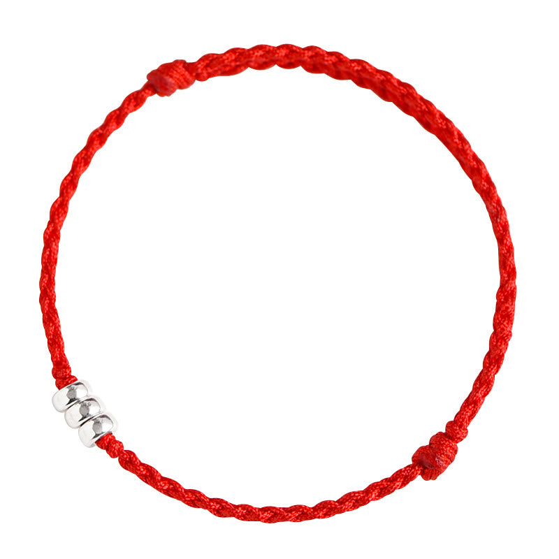 Buddha Stones 925 Sterling Silver Beads Protezione Fortuna Braccialetto Intrecciato Cavigliera - image 14