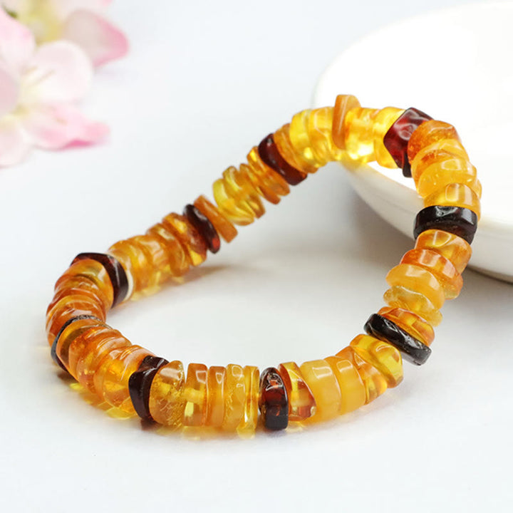 Braccialetto Buddha Stones Ambra Peace Buckle Confidence