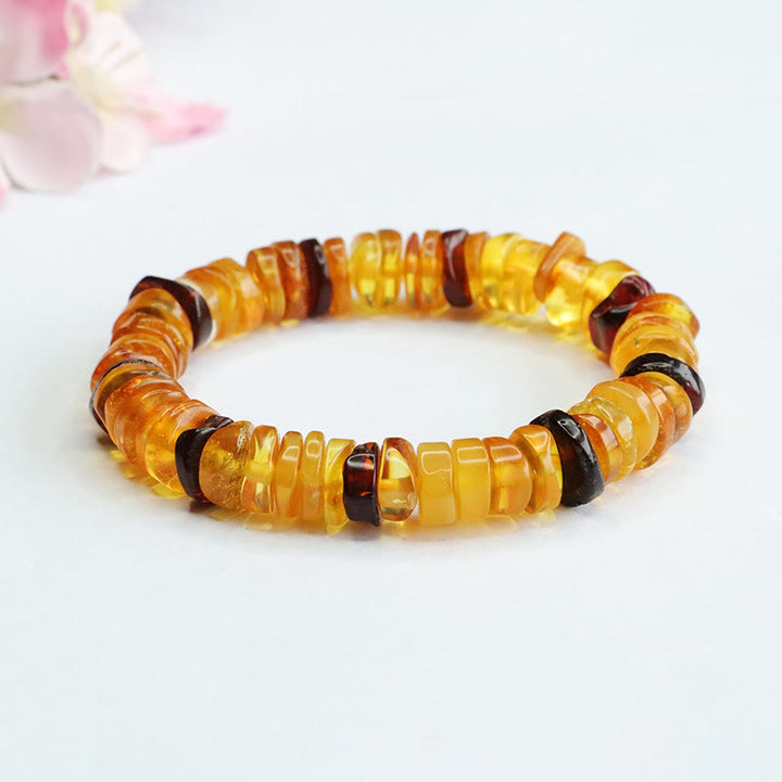 Braccialetto Buddha Stones Ambra Peace Buckle Confidence