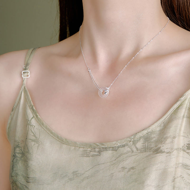 Collana con ciondolo a forma di fibbia della pace con ciondolo a forma di tulipano in argento sterling 925, calcedonio e Buddha Stones - image 4