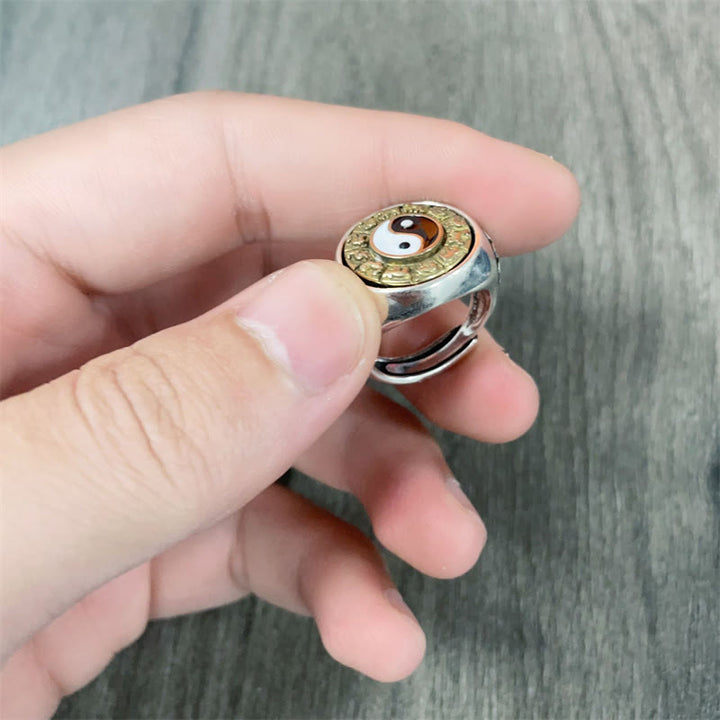Anello regolabile Buddha Stones Yin Yang Zodiaco cinese Rame Ricchezza