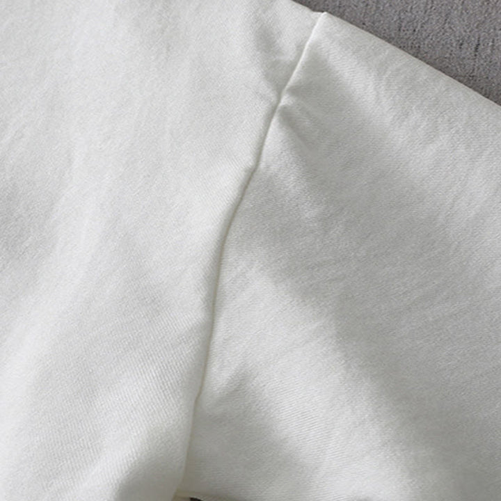 Camicia da donna a maniche lunghe con bottoni e stampa Buddha Stones, tinta unita. - image 5