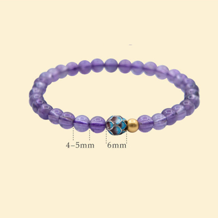 Braccialetto di consapevolezza spirituale Buddha Stones Ametista naturale Lotus