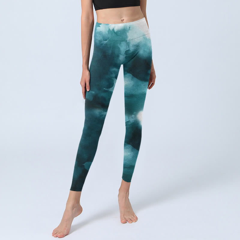 Leggings da palestra Buddha Stones Dark Green Cloud da donna Pantaloni da yoga - image 5